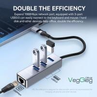 HUB chia USB 3.0 + LAN 1000Mps - V-K310